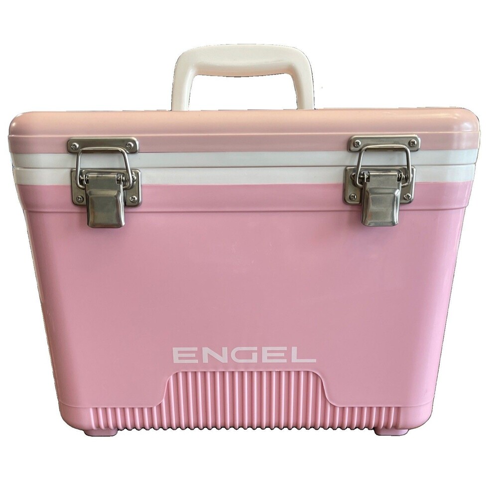 Engel UC13P 13 Qt Dry Pink Box Cooler Airtight Leakproof Drinks Fishing Lunchbox